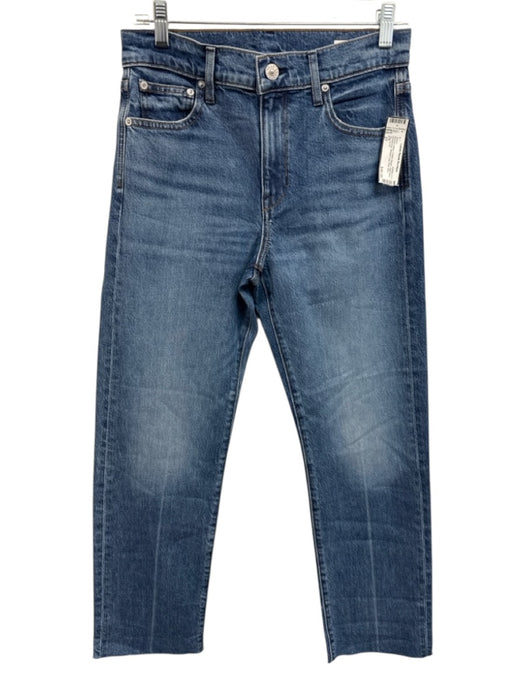 AYR Size 27 Medium Wash Cotton Denim High Rise Whiskering Straight Leg Jeans Medium Wash / 27