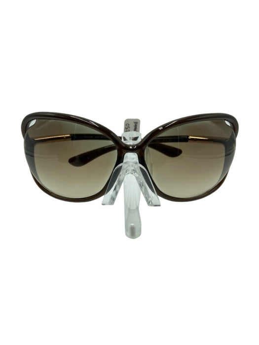 Tom Ford Brown & Gold Acetate Oversized Sunglasses Brown & Gold