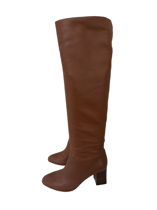 Tamara Mellon Shoe Size 38 Brown leather sole Knee High Stacked Heel Boots Brown / 38