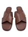 J Crew Shoe Size 8 Brown Leather Open Toe & Heel Flat Criss Cross Sandals Brown / 8