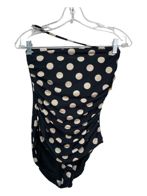 J Crew Size 6 Black & Beige Polyamide Blend Polka Dots Spaghetti Strap Swimsuit Black & Beige / 6