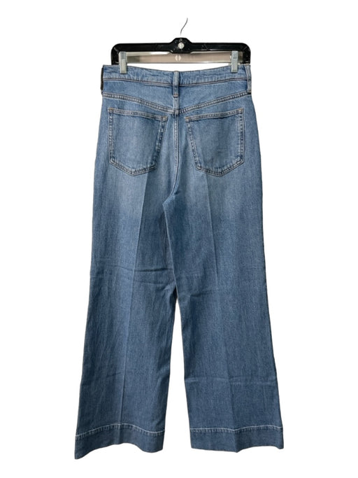 J Crew Size 27 Med Wash Cotton Denim High Rise Wide Leg 5 Pocket Jeans Med Wash / 27