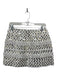 J Crew Size 4 White & Gold Linen Fully Sequinned Mini Back Zip Skirt White & Gold / 4