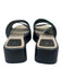 Emerson Fry Shoe Size 37 Black & Beige Leather Square Toe 2 Strap Slide Sandals Black & Beige / 37