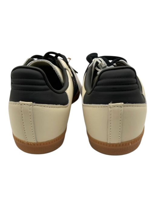 Adidas Shoe Size 8 Cream, Beige, Black Leather Stripe Low Top Sneakers Cream, Beige, Black / 8