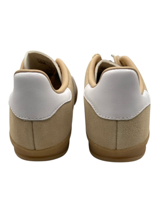 Adidas Shoe Size 7 Beige & White Suede & Leather 3 Stripe Low Top Sneakers Beige & White / 7