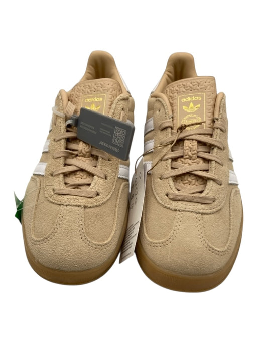 Adidas Shoe Size 7 Beige & White Suede & Leather 3 Stripe Low Top Sneakers Beige & White / 7