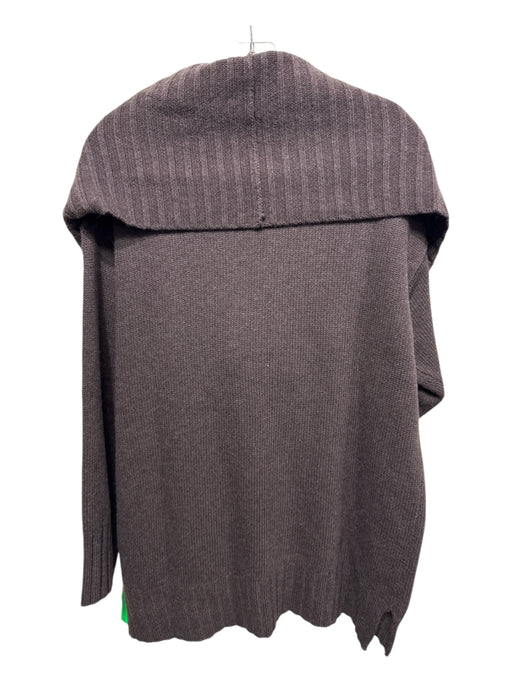 Brochu Walker Size S Chocolate Brown Wool Blend Attached Scarf Cowl Neck Sweater Chocolate Brown / S