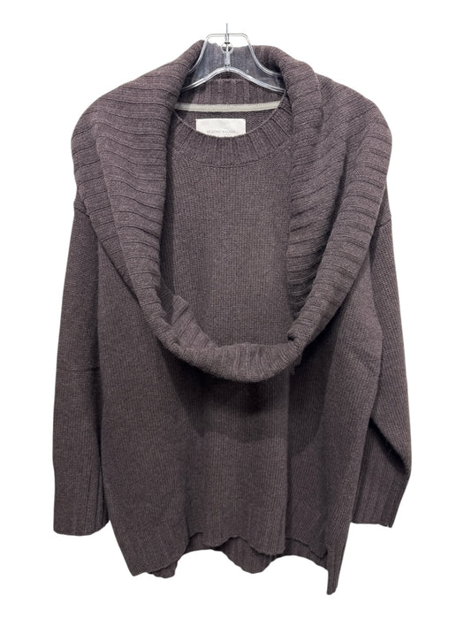 Brochu Walker Size S Chocolate Brown Wool Blend Attached Scarf Cowl Neck Sweater Chocolate Brown / S
