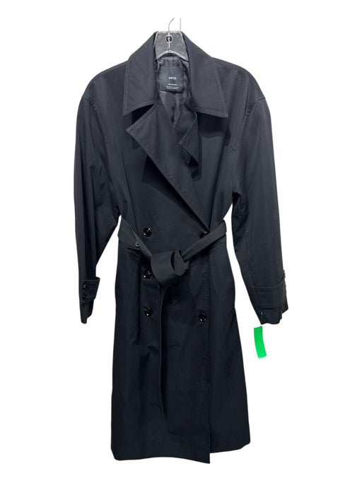 MNG by Mango Size XS Black Cotton Trench Sash Included Coat Black / XS