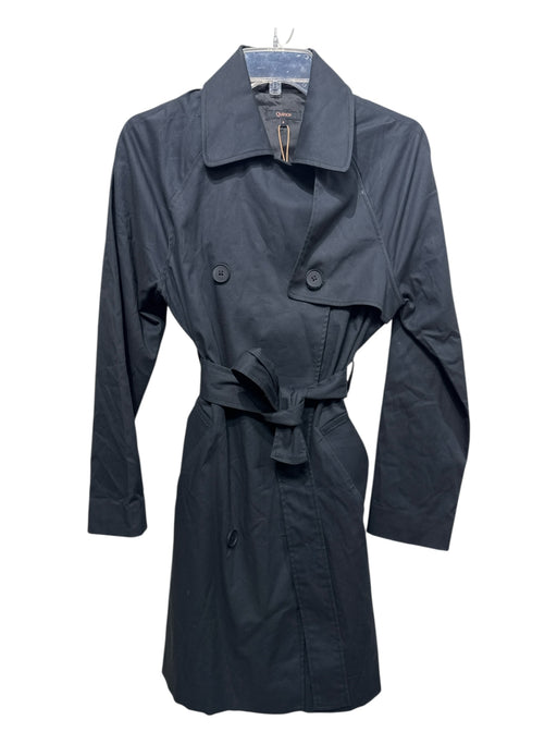 Quince Size S Black Cotton Blend Long Sleeve Trench Coat Black / S