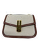 DeMellier Cream & Brown Canvas & Leather Gold hardware Flap Crossbody Bag Cream & Brown / Small