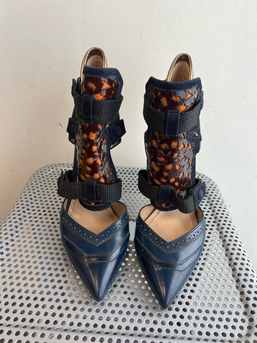Nicholas Kirkwood x Peter Pilotto Shoe Size 37.5 Leather Pointed Toe Heels