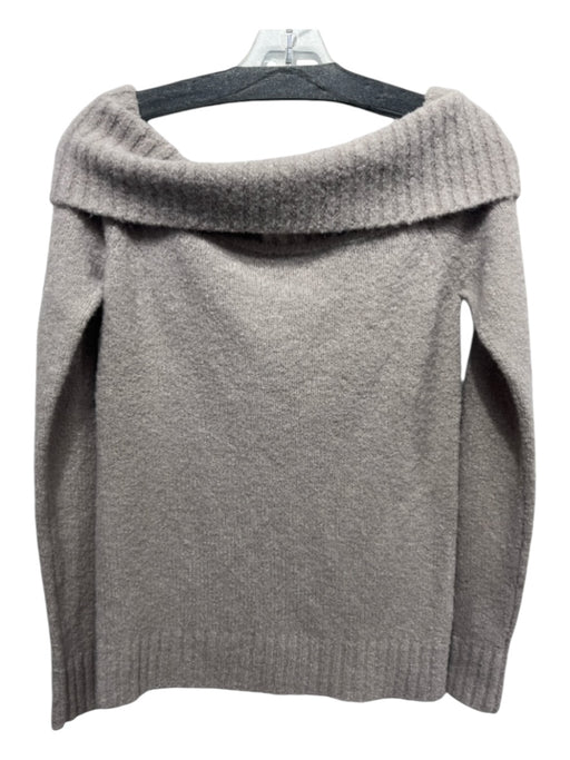 Lovers + Friends Size M Gray Acrylic Blend Fold Over Ribbed Trim Sweater Gray / M