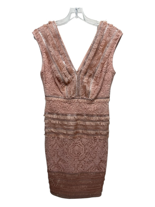 Tadashi Shoji Size 4 Blush Pink Rayon Sleeveless Crochet Lace Fringe Dress Blush Pink / 4