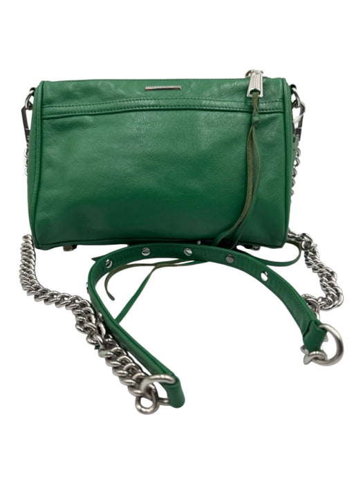 Rebecca Minkoff Green Leather Silver Hardware Hook Zip Close Bag Green / as is