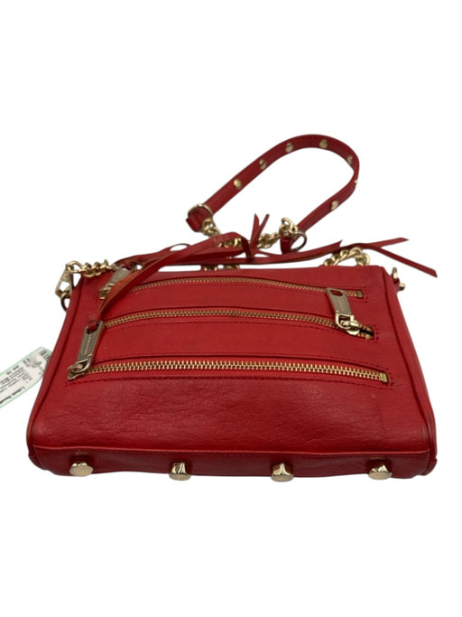 Rebecca Minkoff Red Leather Gold hardware Hook Zip Close Bag Red / as is