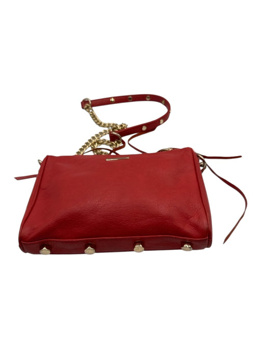 Rebecca Minkoff Red Leather Gold hardware Hook Zip Close Bag Red / as is