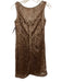 Rickie Freeman for Teri Jon Size 4 Bronze brown Polyester Sequined Mesh Dress Bronze brown / 4