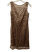 Rickie Freeman for Teri Jon Size 4 Bronze brown Polyester Sequined Mesh Dress Bronze brown / 4