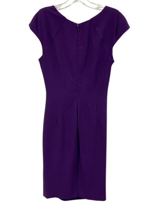 L.K. Bennett Size 6 Purple No Fabric Tag Cap Sleeve Gathered Pleating Dress Purple / 6