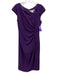 L.K. Bennett Size 6 Purple No Fabric Tag Cap Sleeve Gathered Pleating Dress Purple / 6