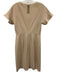 J. Crew Size 4 Khaki Beige Wool Blend Short Sleeve Ruffle Detail Paneled Dress Khaki Beige / 4