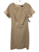 J. Crew Size 4 Khaki Beige Wool Blend Short Sleeve Ruffle Detail Paneled Dress Khaki Beige / 4
