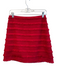 J Crew Size 0 Red Polyester Fringe Zip Back Pattern Above Knee Skirt Red / 0