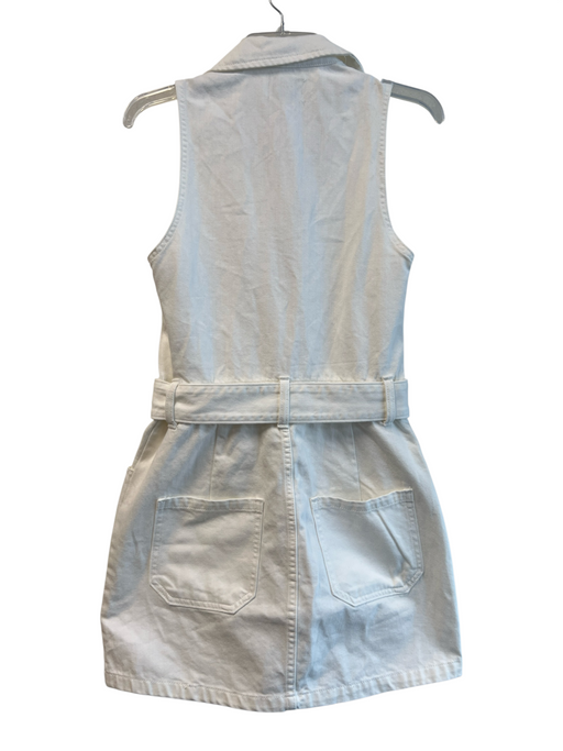 Show Me Your Mumu Size M White Cotton Denim Zip Up Collar Buckle Dress White / M