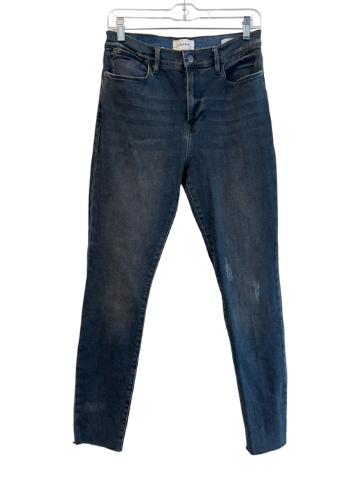 Frame Size 30 Medium & Dark Wash Cotton Blend 4 Pocket Zip Fly Raw Hem Jeans Medium & Dark Wash / 30