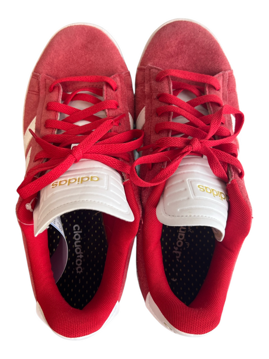 Adidas Shoe Size 10 Red Suede Lace Up 3 Stripe Cloud Foam Logo Shoes Red / 10
