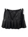 Alice + Olivia Size 4 Black Faux Leather Back Zip Pleated Skirt Black / 4