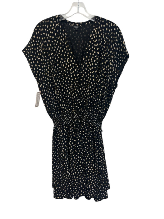 Rails Size M black and white Rayon & Viscose Spotted Mini Quarter Button Dress black and white / M