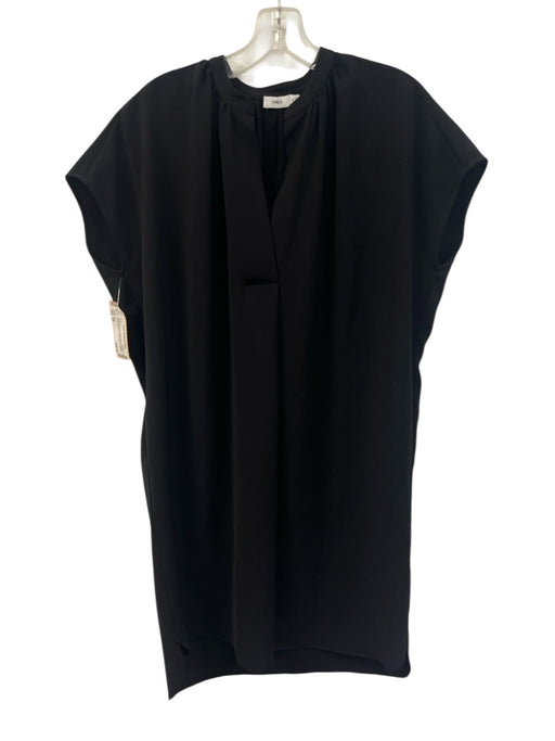 Vince Size XS Black Polyester Split V neckline Sleeveless Mini Dress Black / XS