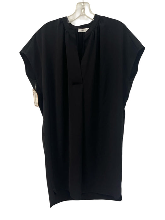 Vince Size XS Black Polyester Split V neckline Sleeveless Mini Dress Black / XS