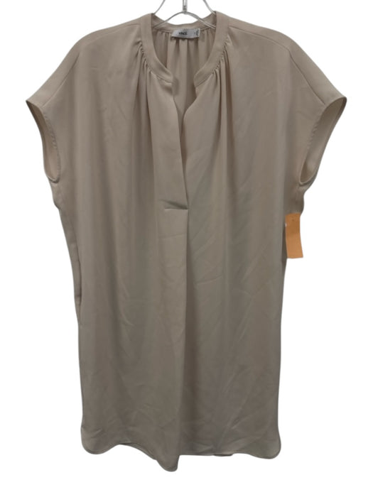 Vince Size XS Pink Beige Polyester Cap Sleeve pleat front Tunic Dress Pink Beige / XS
