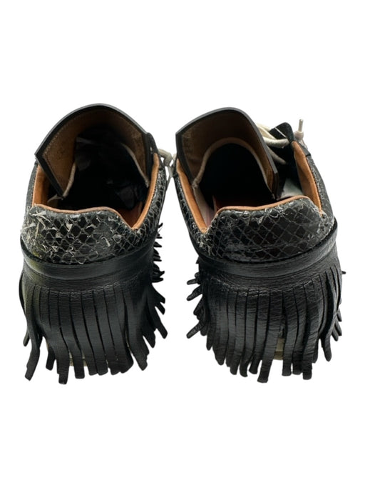 Esse Ut Esse Shoe Size 41 Black & Cream Leather Snake Detail Fringe Sneakers Black & Cream / 41