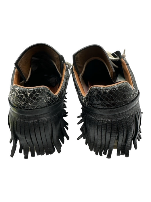 Esse Ut Esse Shoe Size 41 Black & Cream Leather Snake Detail Fringe Sneakers Black & Cream / 41