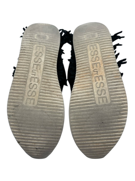 Esse Ut Esse Shoe Size 41 Black & Cream Leather Snake Detail Fringe Sneakers Black & Cream / 41