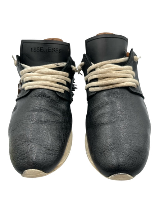 Esse Ut Esse Shoe Size 41 Black & Cream Leather Snake Detail Fringe Sneakers Black & Cream / 41