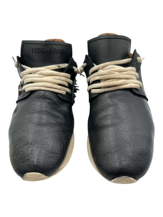 Esse Ut Esse Shoe Size 41 Black & Cream Leather Snake Detail Fringe Sneakers Black & Cream / 41