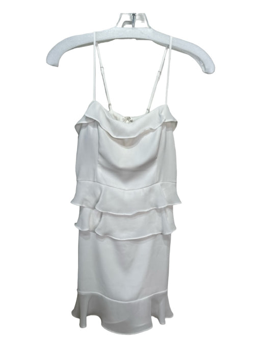 Parker Size 10 White Spaghetti Strap Layered Padded Dress White / 10