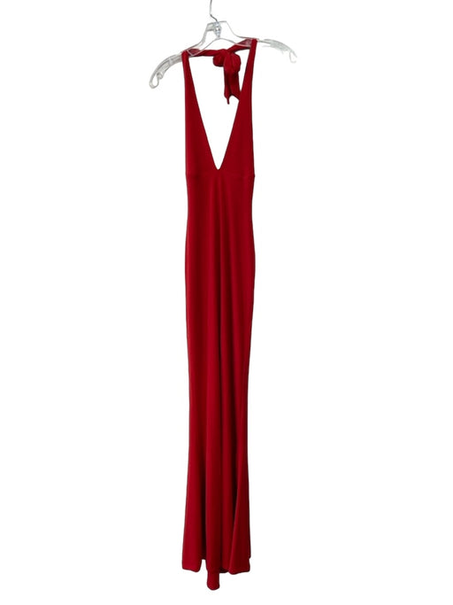Nookie Size M Red Polyester Blend Halter Sleeveless Floor Length slit Gown Red / M