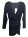 Zara Size XS Black Polyester Surplice Long Sleeve Back Zip Mini Dress Black / XS