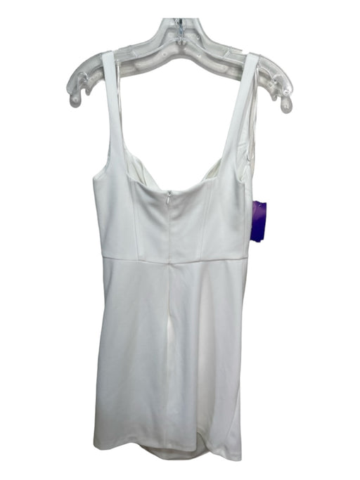 Zara Size M White Polyester Sleeveless Cupped Boning Above Knee Dress White / M