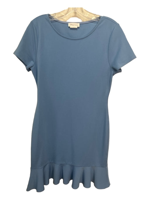 Lovers + Friends Size M Blue Rayon Blend Round Neck Short Sleeve Dress Blue / M