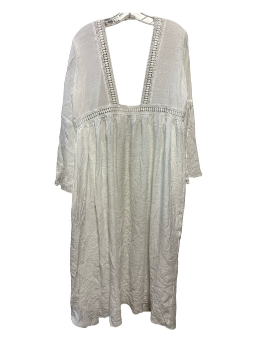 Cupshe Size Est S White Rayon Long Sleeve Open Front Maxi Coverup White / Est S