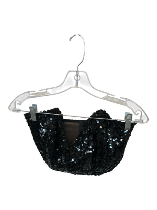 Carol Malony Size L Black Sequin Strapless Bustier Top Black / L