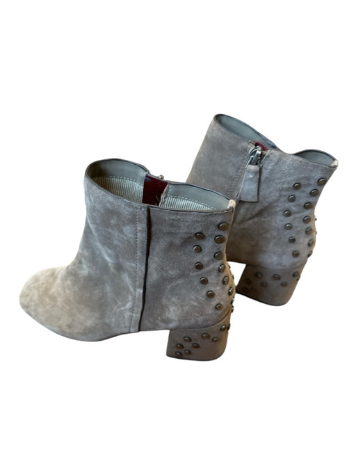 Naked Feet Shoe Size 8 Gray Synthetic Block Heel Studded Side Zip Booties Gray / 8